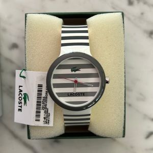 Lacoste stripe watch- NWT and box, never worn